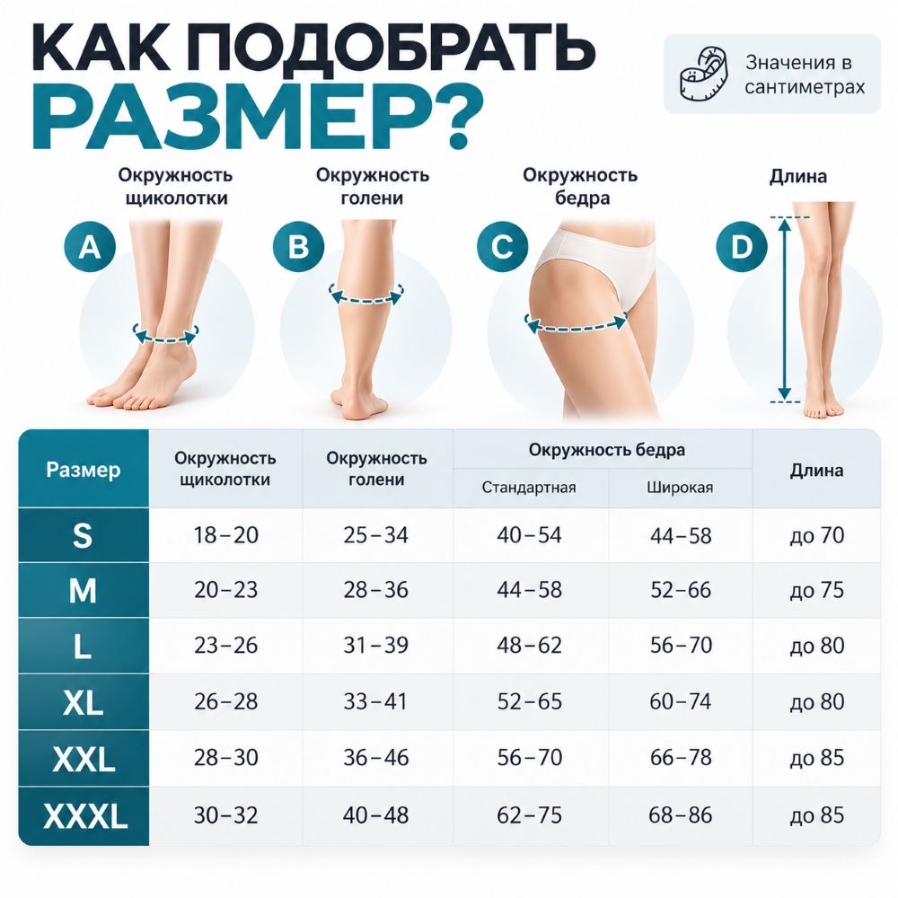 Противоэмболические чулки Venoteks Hospital PRO23 2 класс
