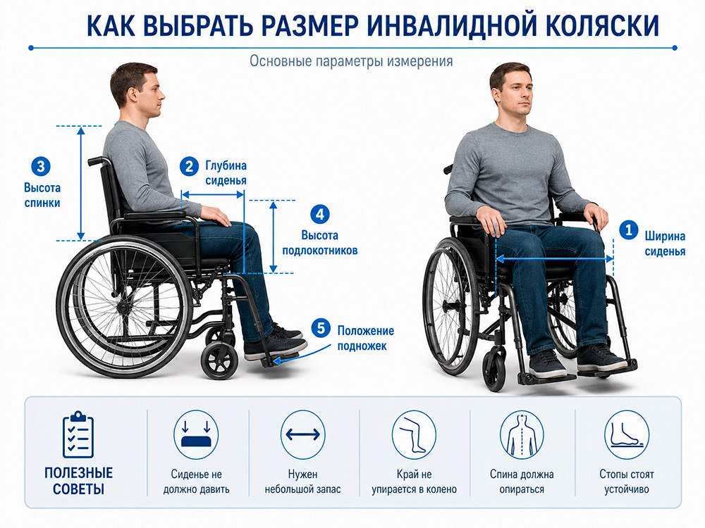 Как выбрать размер инвалидной коляски Как выбрать размер инвалидной коляски